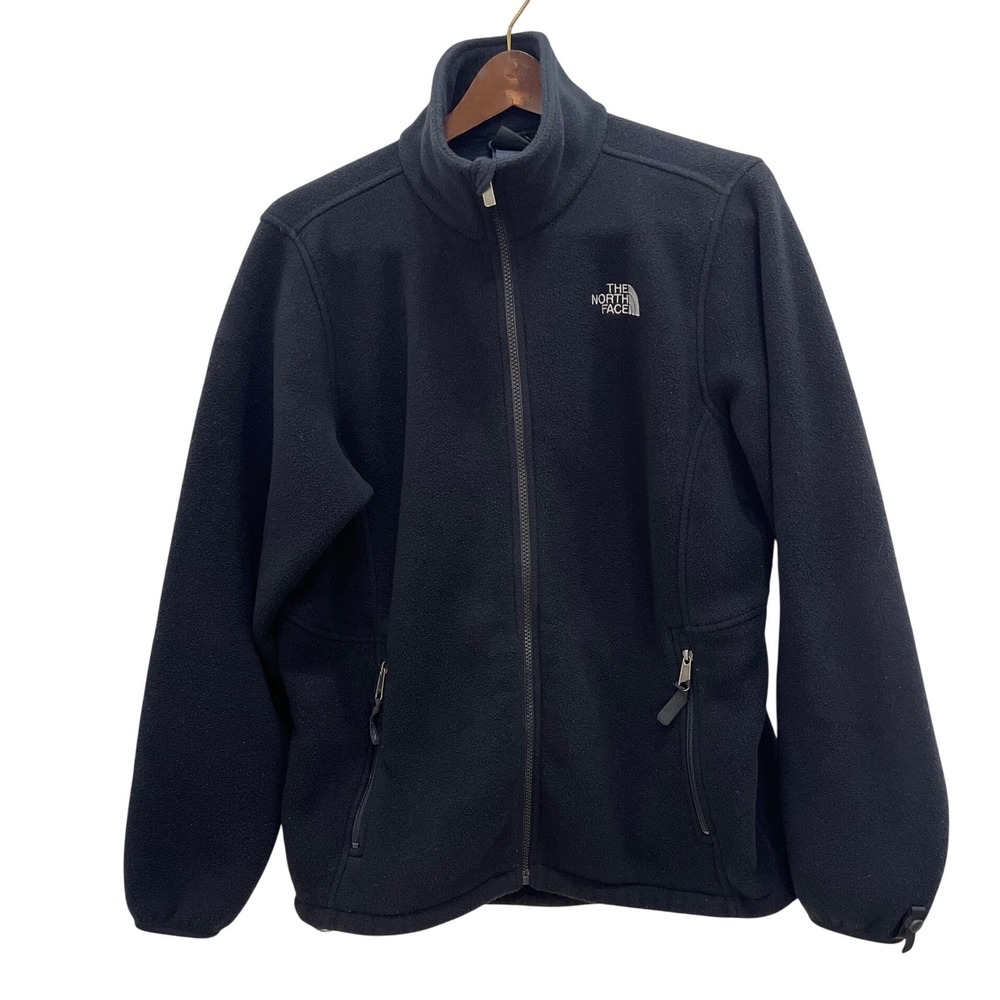 The North Face Fleece Sweater Women Medium Black Full Zip Mock Neck Jacket